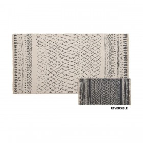 Tappeto 80 x 150 cm Grigio Beige Cotone