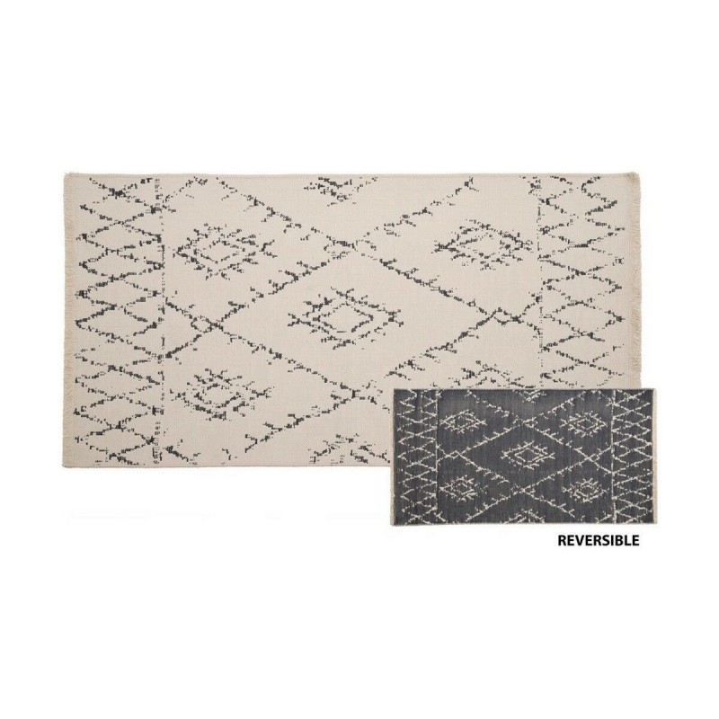 Tappeto 80 x 150 cm Grigio Beige Cotone