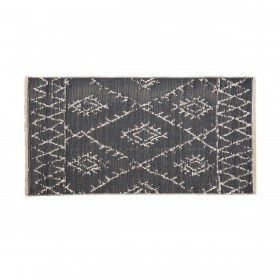 Tappeto 80 x 150 cm Grigio Beige Cotone