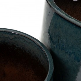 Vaso 52 x 52 x 80 cm Ceramica Azzurro (2 Unità)