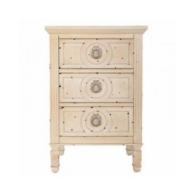 Comodino Alexandra House Living Beige 32 x 67 x 46 cm