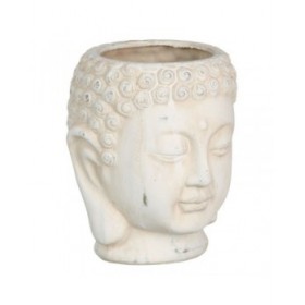 Vaso Crema Terracotta Buddha Orientale 17,1 x 16,6 x 20 cm