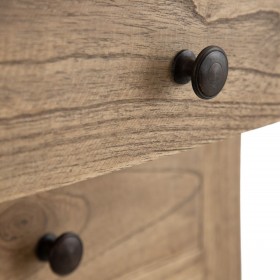 Comodino Naturale legno di mindi 40 x 30 x 72 cm