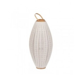 Lanterna Beige Naturale Bambù Cristallo 40 x 40 x 83 cm