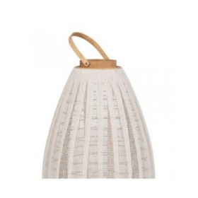 Lanterna Beige Naturale Bambù Cristallo 40 x 40 x 83 cm