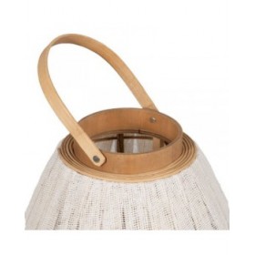 Lanterna Beige Naturale Bambù Cristallo 40 x 40 x 83 cm