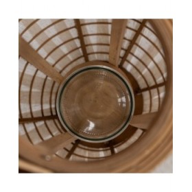 Lanterna Beige Naturale Bambù Cristallo 40 x 40 x 83 cm
