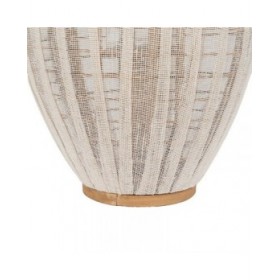 Lanterna Beige Naturale Bambù Cristallo 36 x 36 x 56 cm