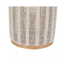 Lanterna Beige Naturale Bambù Cristallo 25 x 25 x 45 cm
