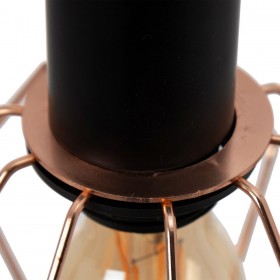 Lampadario Nero Metallo Rame Ø 15 cm 15 x 15 x 30 cm