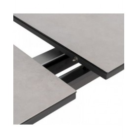 Tavolo da Pranzo Bianco Nero Ceramica Alluminio Cristallo 180 x 100 x 77 cm