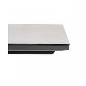 Tavolo da Pranzo Bianco Nero Ceramica Alluminio Cristallo 180 x 100 x 77 cm