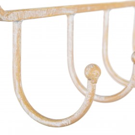 Scaffale 39,5 x 10,5 x 70 cm Naturale Metallo Bianco