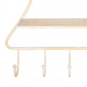 Scaffale 39,5 x 10,5 x 70 cm Naturale Metallo Bianco
