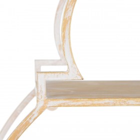Scaffale 49 x 13,5 x 64 cm Naturale Metallo Bianco