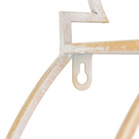 Scaffale 49 x 13,5 x 64 cm Naturale Metallo Bianco