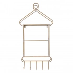 Scaffale 43 x 13 x 84 cm Naturale Metallo Bianco