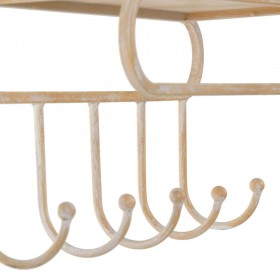 Scaffale 43 x 13 x 84 cm Naturale Metallo Bianco