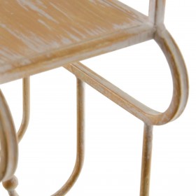 Scaffale 43 x 13 x 84 cm Naturale Metallo Bianco