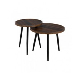 Tavolino Aggiuntivo Marrone Nero 60 x 60 x 49,5 cm