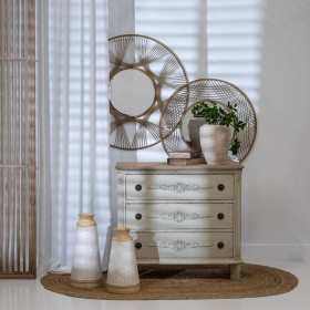 Vaso 22 x 22 x 49,5 cm Naturale Metallo Bianco