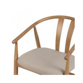 Sedia da Sala da Pranzo Beige Naturale 56,5 x 57 x 76,5 cm