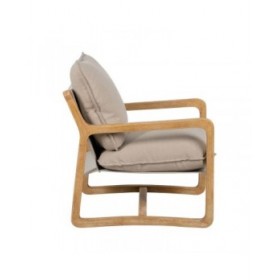 Poltrona Beige Naturale Legno d'albero della gomma Spugna Legno di frassino Foam 65 x 69 x 83 cm