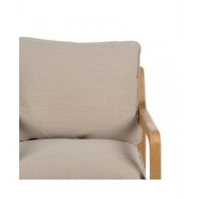 Poltrona Beige Naturale Legno d'albero della gomma Spugna Legno di frassino Foam 65 x 69 x 83 cm