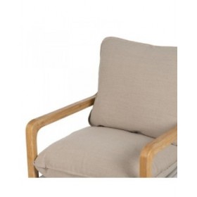 Poltrona Beige Naturale Legno d'albero della gomma Spugna Legno di frassino Foam 65 x 69 x 83 cm