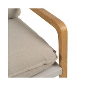 Poltrona Beige Naturale Legno d'albero della gomma Spugna Legno di frassino Foam 65 x 69 x 83 cm