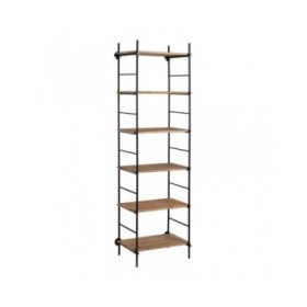Scaffale Nero Beige Ferro Legno di abete 64 x 44 x 220 cm