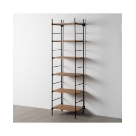 Scaffale Nero Beige Ferro Legno di abete 64 x 44 x 220 cm