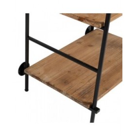 Scaffale Nero Beige Ferro Legno di abete 64 x 44 x 220 cm