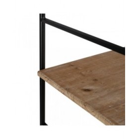 Scaffale Nero Beige Ferro Legno di abete 64 x 44 x 220 cm