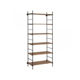 Scaffale Nero Beige Ferro Legno di abete 94 x 44 x 220 cm