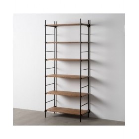 Scaffale Nero Beige Ferro Legno di abete 94 x 44 x 220 cm