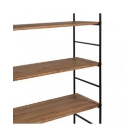 Scaffale Nero Beige Ferro Legno di abete 94 x 44 x 220 cm