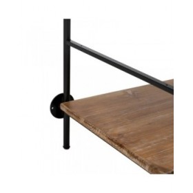 Scaffale Nero Beige Ferro Legno di abete 94 x 44 x 220 cm
