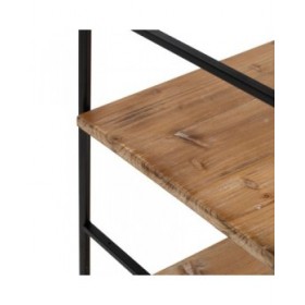 Scaffale Nero Beige Ferro Legno di abete 94 x 44 x 220 cm