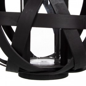 Lanterna Portacandele Nero Bambù 30 x 30 x 26 cm