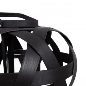 Lanterna 35 x 35 x 29 cm Portacandele Nero Bambù