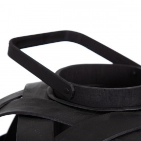 Lanterna 35 x 35 x 29 cm Portacandele Nero Bambù