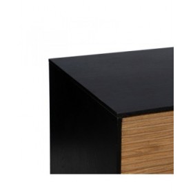 Credenza ORLEANS Nero Naturale Ferro Legno MDF 164 x 40 x 75 cm