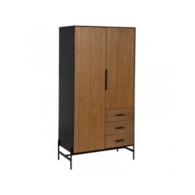 Credenza ORLEANS Nero Naturale Ferro Legno MDF 104 x 53 x 203 cm