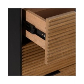 Cassettiera ORLEANS Nero Naturale Ferro Legno MDF 104 x 40 x 81,5 cm