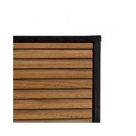 Cassettiera ORLEANS Nero Naturale Ferro Legno MDF 104 x 40 x 81,5 cm