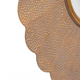 Specchio da parete 86 x 3 x 86 cm Dorato Metallo