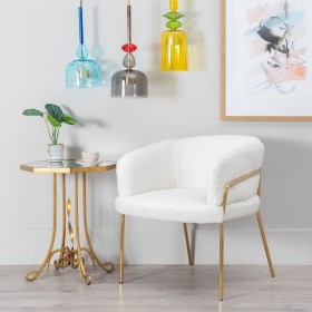 Tavolo aggiuntivo 48,5 x 48,5 x 60,5 cm Cristallo Dorato Metallo