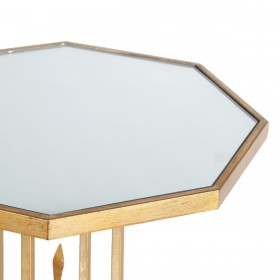 Tavolo aggiuntivo 48,5 x 48,5 x 60,5 cm Cristallo Dorato Metallo
