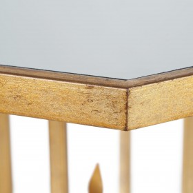 Tavolo aggiuntivo 48,5 x 48,5 x 60,5 cm Cristallo Dorato Metallo
